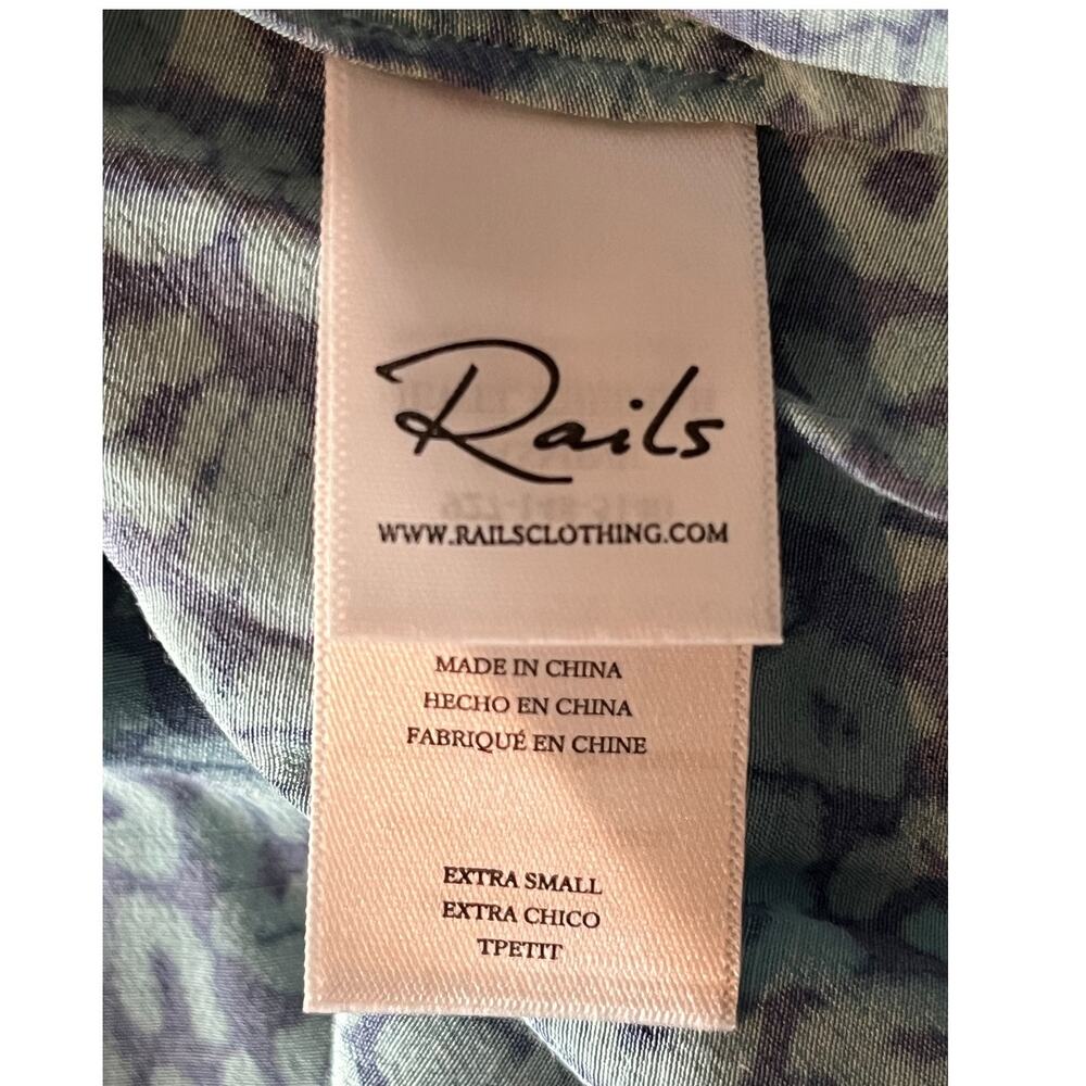 Rails dress Jasmine long sleeve animal print blue X-Small XS - Picture 9 of 11